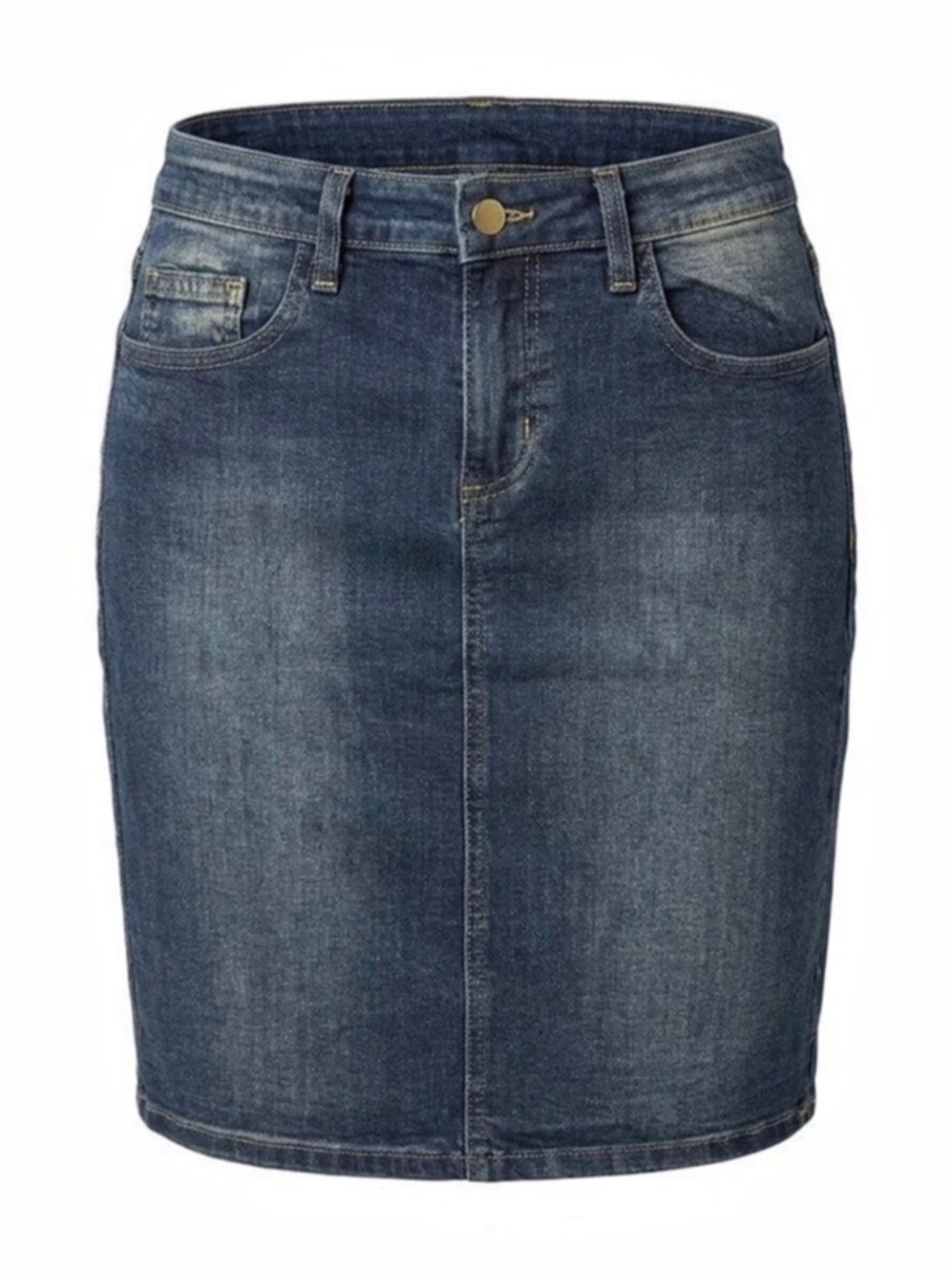 Denim Pencil Skirt in Blue Size 6